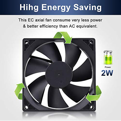 Wathai EC 92mm AC Axial Cooling Fan 110V 120V Industrial Case Fan 90mm | AC 110v - 240V Dual Ball High Speed Energy-efficient and lightweight - style: 92x25mm