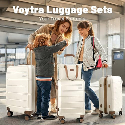 3-Piece Luggage Set with Carry On Luggage Set 22x14x9 Airline Approved, ABS Hardside Suitcase with 8 Spinner Wheels & TSA Lock, Expandable Suitcase for Men & Women (20/TB/DB Beige) - color: Beige, size: (20/DB/TB)-Expandable