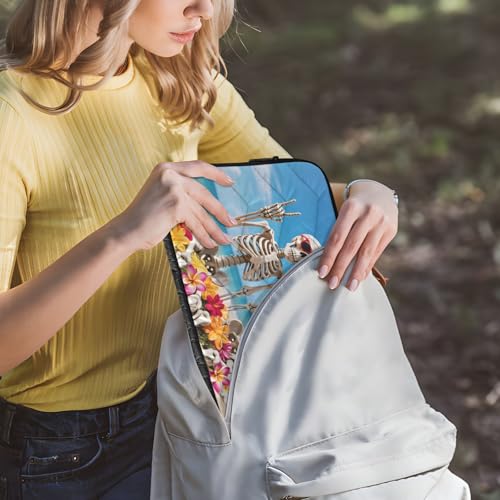 Skeletons on Beach 15-16 Inch Quilted Laptop Sleeve Case Soft Notebook Protector Bag Computer Carrying Case - color: skeletons on beach, size: Large