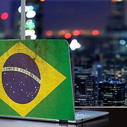 Flags | Custom Fit Made to Order Laptop Notebook Skin Vinyl Sticker Cover Decal Fits 13.3" 14" 15.6" 16" HP Lenovo Apple Mac Dell Compaq Acer Flag Brazil Grunge Distressed Country - color: Style 11