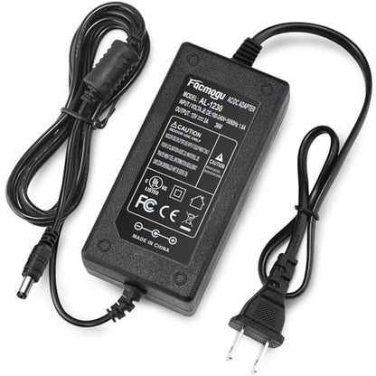 Facmogu DC 12V 3A Power Adapter, 100-240V AC to DC 12V 3A 36W Power Suppy with Barrel Connector 5.5x2.5mm & 5.5x2.1mm, 12 Volt 3 Amp Desktop Adpater 12V Switching Transformer AC/DC Power Converter - size: 12V 3A (2 Prong Plug)