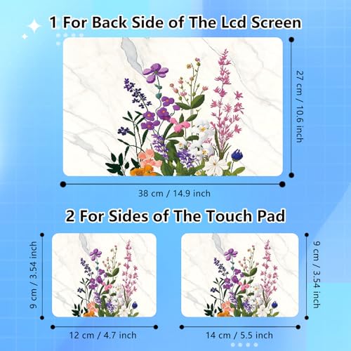 Universal Laptop Skin Sticker Decal for 11.6”12" 13" 13.3" 14" 15" 15.4" 15.6" Reusable Waterproof Scratch-Scratch Resistant Protective Vinyl Laptop Notebook Skin Stickers - Marble Flower - color: Marble Flower