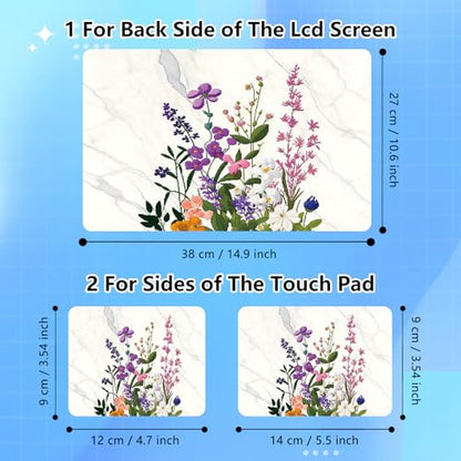 Universal Laptop Skin Sticker Decal for 11.6”12" 13" 13.3" 14" 15" 15.4" 15.6" Reusable Waterproof Scratch-Scratch Resistant Protective Vinyl Laptop Notebook Skin Stickers - Marble Flower - color: Marble Flower
