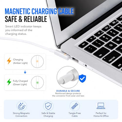 45W Charger Compatible with Mac Book Air, Mag 1 L-Tip Power Adapter Laptop Charger Compatible with Mac Book Air 11/13 Inch (Before Mid 2012 Models), Fast Charger for Old Mac Book - size: 45W-L