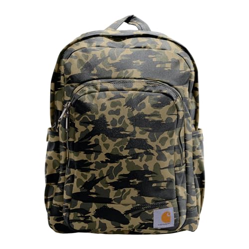 Carhartt 25L Classic Laptop Backpack, Durable Water-Resistant Pack W/ 16" Laptop Sleeve and Multiple Organizational Compartments, Blind Duck Camo - color: Blind Duck Camo