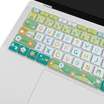 Cute Keyboard Cover for 2021 2020 MacBook Air 13 inch (Model: A2179 A2337) M1 Chip, Silicone Protective Skin, Cute Flowers - color: Cute Flowers