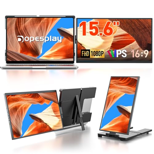 Dopesplay Laptop Screen Extender, 15.6" FHD 1080P IPS External Portable Monitor for Laptop, Plug & Play Dual Screen Monitor for 13"-17" Laptops, Compatible with Mac, Wins, Chrome, Android, Dex - size: 15.6"