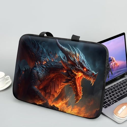 14 15 15.4 15.6 inch Laptop Handle Bag Computer Bag, Pouch Holder Notebook Sleeve Cover Soft Case Compatible for Dell,Lenovo,Toshiba HP, Asus Notebook-Angry Dragon - color: Angry Dragon