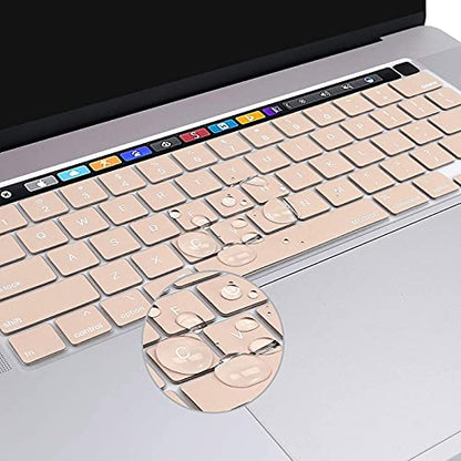 MOSISO Keyboard Cover Compatible with MacBook Pro 13 inch M2 M1 | 2023-2020 A2338 A2289 A2251&Compatible with MacBook Pro 16 2020 2019 A2141 Touch ID, Protective Silicone Skin, Camel - color: Camel