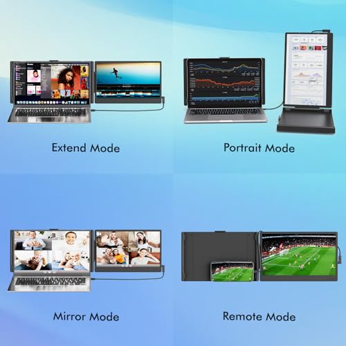 KEFEYA Laptop Screen Extender, 14" 1080P FHD IPS Laptop Monitor Extender for Home Office, Dual Travel Monitor for Laptops 13-17.3", USB-C HDMI Plug-Play for macOS Windows PS Switch Xbox Phone Pad - size: 14" Dual Monitor