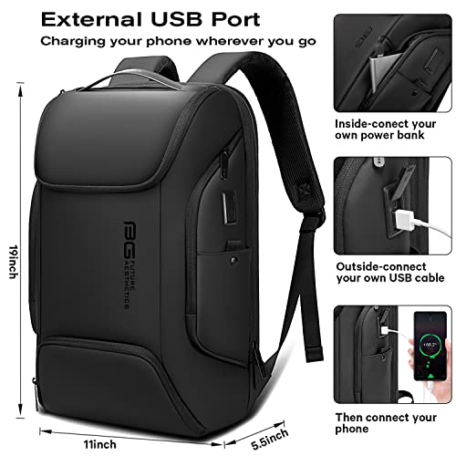 BANGE Business Laptop Smart backpack Can Hold 15.6 Inch Laptop Commute Backpack Carry on bag for men and women (Black) - color: Black
