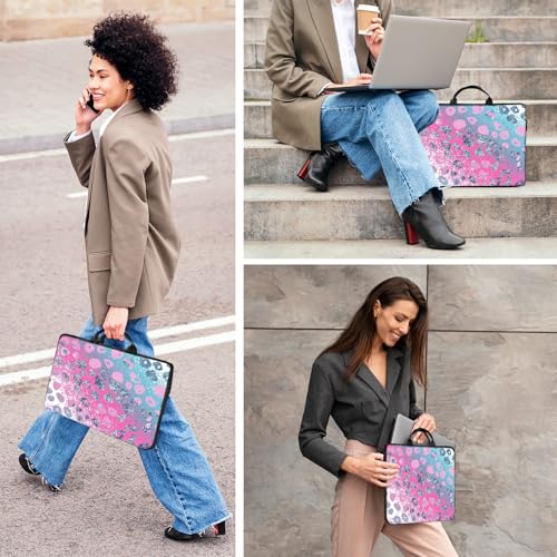 Laptop Bag,14 15 15.6 inch Laptop Case Sleeve,Computer Sleeve with Handle for Women Men,Carrying Case for MacBook,Dell,Lenovo,Notebook Computer,Pink Blue Glitter - color: Pink Blue Glitter