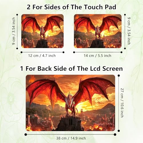Laptop Skin Sticker Decal, Universal Reusable Vinyl Laptop Cover for 12" 13" 13.3" 14" 15" 15.4" 15.6" Notebook PC, Waterproof Scratch-Resistant with 2 Wrist Pads, Easy to Apply & Remove,B Dragon - color: B Dragon