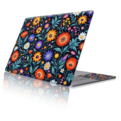 Reusable Universal Laptop Skin Sticker, Cut to Fit for 11.6–15.6 Inch Laptops, Waterproof Protective Film, No-Residue - Colorful Floral - color: Colorful Floral