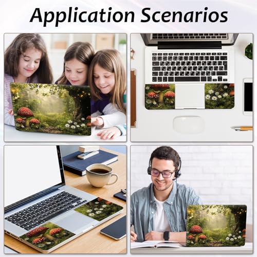 Laptop Skin 12.1-15.6 inch Removable Universal Reusable Laptop Sticker Decal,Waterproof No Residue Vinyl Cover,Scratch-Resistant Cuttable Full Wrap Sticker for Notebook, Enchanted Forest Red Mushroom - color: Enchanted Forest Red Mushroom