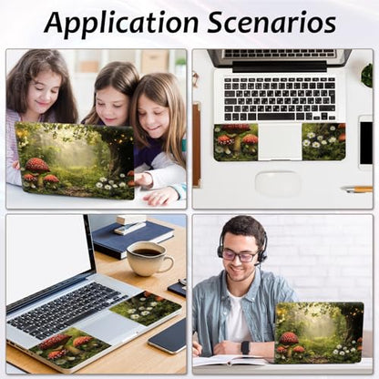 Laptop Skin 12.1-15.6 inch Removable Universal Reusable Laptop Sticker Decal,Waterproof No Residue Vinyl Cover,Scratch-Resistant Cuttable Full Wrap Sticker for Notebook, Enchanted Forest Red Mushroom - color: Enchanted Forest Red Mushroom