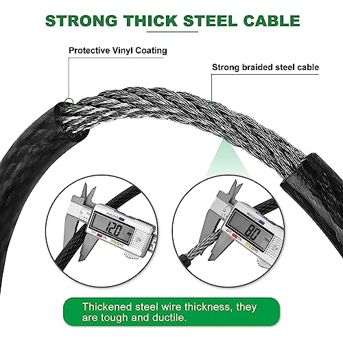 33 ft x 1/2" Heavy Duty Cut-Proof Security Cable, Kayaking & Outdoor Equipment - size: 33 FT