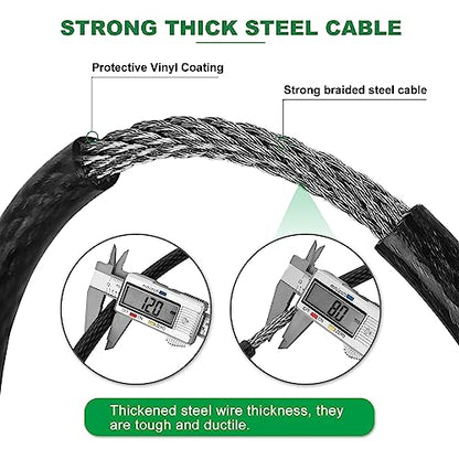 33 ft x 1/2" Heavy Duty Cut-Proof Security Cable, Kayaking & Outdoor Equipment - size: 33 FT