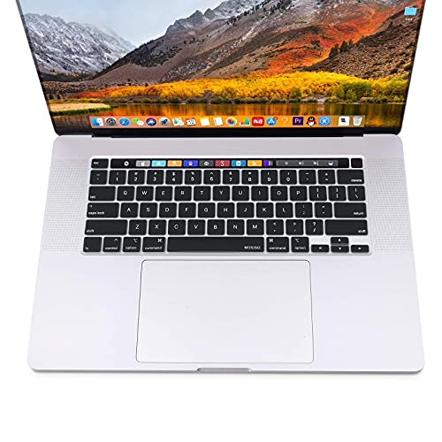 MOSISO Keyboard Cover Compatible with MacBook Pro 13 inch M2 M1 | 2023-2020 A2338 A2289 A2251&Compatible with MacBook Pro 16 2020 2019 A2141 Touch ID, Protective Silicone Skin, Black - color: Black