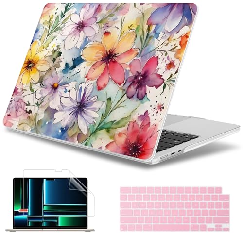 May Chen for MacBook Air 15 inch Case M5 M4 M3 M2 2026 2024-2023, Model A3448 A3241 A3114 A2941, Closes Seamlessly Hard Shell Laptop Cover with Keyboard Cover, Abstract Florals - color: Abstract Florals