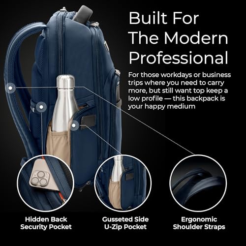 Briggs & Riley @work Medium Backpack - color: Navy, size: Medium Backpack