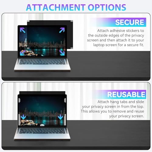 Laptop Privacy Screen 15.6 Inch, Removable 16:9 Aspect Privacy Filter Screen Protector for 15.6 Inch Laptop, Anti Peeping