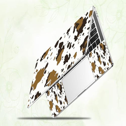 Laptop Skin Sticker Decal, Universal Reusable Vinyl Laptop Cover for 12" 13" 13.3" 14" 15" 15.4" 15.6" Notebook PC, Waterproof Scratch-Resistant with 2 Wrist Pads, Easy to Apply & Remove,Brown Cow - color: Brown Cow