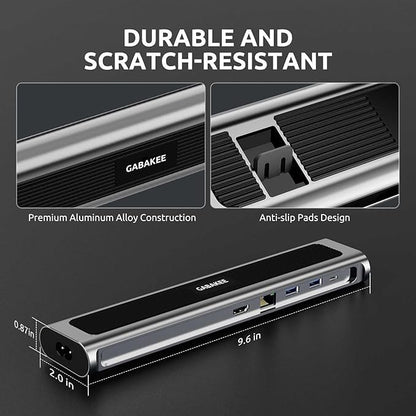Laptop Docking Station, Portable Universal All-in-one Docking Charging Station with Adjustable Cooling Stand, 100W Powered Supply and USB-C Hub 4K HDMI for Different Devices