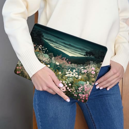 15.6 Inch Laptop Skin Sticker, Reusable Vinyl Cover Protector with 2 Wrist Pad Skins, Removable Waterproof Scratch-Resistant for 12-15.6 Inch Laptop Notebook,Wildflower Field - color: Wildflower Field
