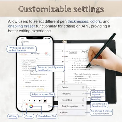 Ophaya Digital Smart Pen Smart Notebook and Board Writing Set for Note Taking | Gifts for Adults Women Men Coworkers Teachers Students Friends | Sync Paper Notes to Phone Instantly | Convert to Text - size: 3in1 set
