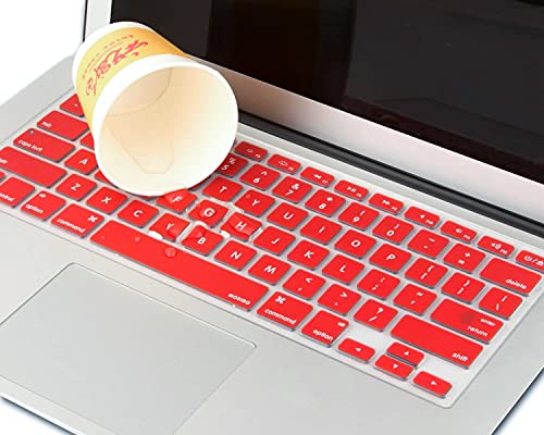 MOSISO Silicone Keyboard Cover Compatible with MacBook Air 13 inch A1466 A1369 2010-2017&Compatible with MacBook Pro 13/15 inch (with/Without Retina Display, 2015 or Older Version), Red - color: Red