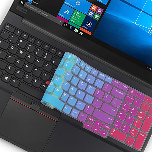 Keyboard Cover for 15.6" Lenovo ThinkPad E15 Gen 4/3/2, ThinkPad L15 Gen 2/1, ThinkPad T15 T15p T15g P15 P15s P15v Gen 3/2/1, ThinkPad E580 E590 E595 L580 L590 P52 P53 P72 P73 T570 T575 T580 T590 -RB - color: Rainbow
