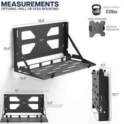 VIVO Black Flip Down 13 to 17 inch Laptop Tray Holder, Mount-FDLAP1 | Designed for Wall-Mounted Floating Workstation or VESA Stand Accessory, Space Saving, Holds 22 lbs