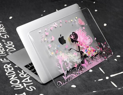UESWILL for MacBook Pro 14 inch Case M5 M4 M3 M2 M1 A3427 A3426 A3434 A3401 A3185 A3112 A2992 A2918 A2779 A2442 (2021-2026), Glossy Pattern Hard Shell Cover + Microfiber Cloth, Fairy - color: Pattern: Fairy, size: MacBook Pro 14" (M1 M2 M3 M4 M5)