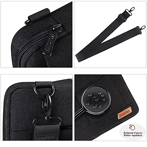 DOMISO 15-15.6 Inch Laptop Sleeve Bag Water Resistant Briefcase Messenger Shoulder Bag for ThinkPad L580/16 MacBook Pro/IdeaPad 320/Dell XPS 15/HP Envy x360/ASUS ROG Zephyrus/Acer Chromebook,Black - color: Black, size: 15 - 15.6 Inch
