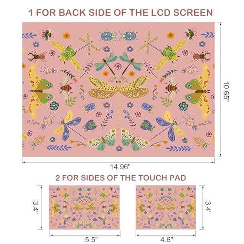 DINKY Laptop Skin Sticker Decal 15.6" 15.4" 12" 13" 13.3" 14" 15 inch Laptop Universal Vinyl Skin Stickers Cover Art Decal Notebook PC Personalized Protector, Pink Dragonfly - color: Pink Dragonfly
