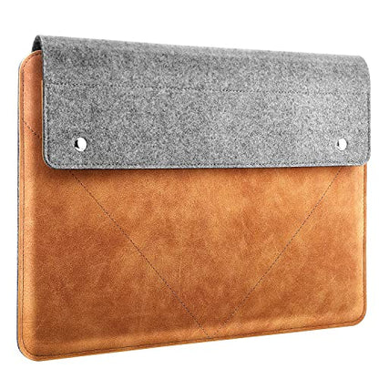 MoKo 13-13.3 Inch Laptop Sleeve Bag with Accessory Pocket | Fits Mac Neo/Pro 13-inch M2/M1, MacPro 14-inch, Mac Air 13.3-inch, iPad Pro 13 and Surface Pro 9/8 13-inch, Gray&Brown - size: 13-13.3 Inch