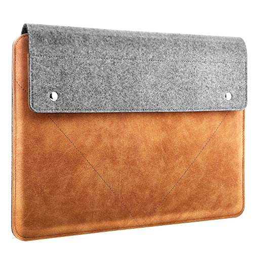 MoKo 13-13.3 Inch Laptop Sleeve Bag with Accessory Pocket | Fits Mac Neo/Pro 13-inch M2/M1, MacPro 14-inch, Mac Air 13.3-inch, iPad Pro 13 and Surface Pro 9/8 13-inch, Gray&Brown - size: 13-13.3 Inch