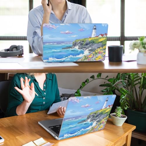 for with MacBook Pro 14 inch Case 2026-2021 M5 M4 M3 M2 M1 Pro/Max A3426 A3427 A3434 A3112 A3401 A2918 A2992 A2779 A2442, Hard Shell with Keyboard Cover+Protective Film, Beacon - color: Lighthouse