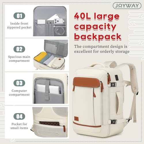 Joyway Expandable Carry on Luggage Sets Airline Approved Luggage Sets 3 Piece,Suitcases with Wheels, Lightweight ABS Hard Shell 20 Inch Suitcase with TSA Lock Spinner Wheels (Carry on luggage，White) - color: White, size: Carry on luggage