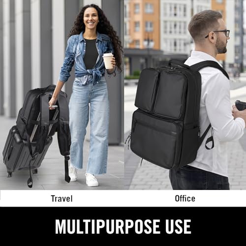 The Kenneth Cole REACTION Ryder 17-Inch Coated Polyester Travel Laptop Backpack Bag, Black - style: Backpack