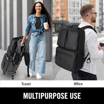 The Kenneth Cole REACTION Ryder 17-Inch Coated Polyester Travel Laptop Backpack Bag, Black - style: Backpack