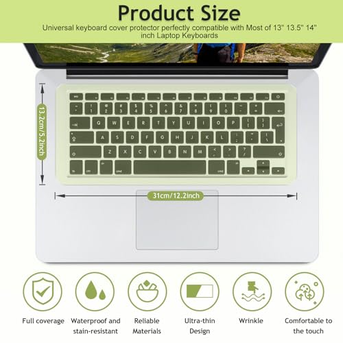 Universal Keyboard Protector Cover Skin for Laptop Notebook 13" 14" Laptop Notebook Ultra-Thin Silicone Waterproof Dustproof Keyboard Protector Skin(Yellow,1Pcs) - color: Yellow 1Pcs