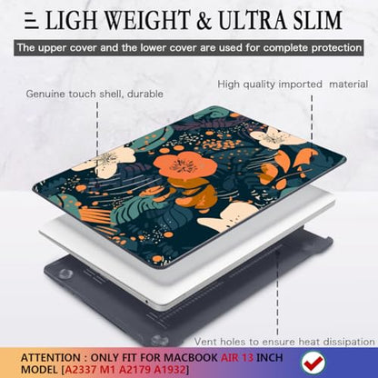 CISSOOK Compatible with MacBook Air 13 inch Case 2021 2020 2019 2018 | A2337 A2179 A1932, Plastic Flowers Hard Shell&Keyboard Cover&Screen Protector for MacBook Air 13 M1 Case, Little Flower - color: Little Flower