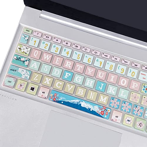 Keyboard Cover for 15.6 HP Laptop 15-fc 15-fd 15t-fd 15z-fc Series, HP Pavilion 15-eg 15t-eg 15-eh 15-er, 17z-ca 17-cn 17-cp 17z-cp Series, Sakura - color: Sakura
