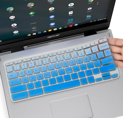 Keyboard Cover for Acer Chromebook Spin 11 311 CP311 511 512/Chromebook R11 CB3-131 CB3-132 CP311 C738T C733 CB5-132T/Chromebook Spin 713 CP713 R13 CB5-312T/Acer Chromebook 14 15 -Ombre Blue - color: Ombre Blue