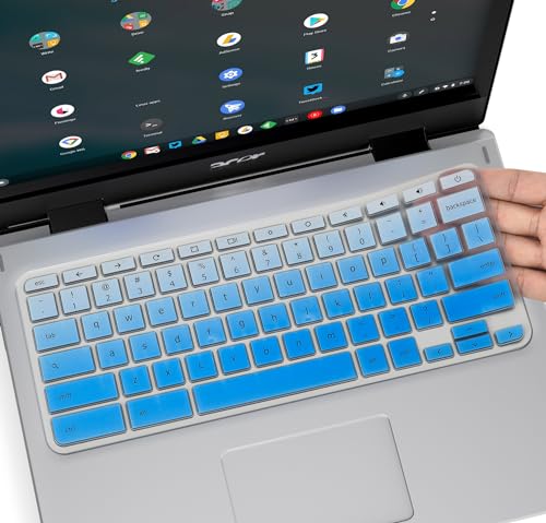 Keyboard Cover for Acer Chromebook Spin 11 311 CP311 511 512/Chromebook R11 CB3-131 CB3-132 CP311 C738T C733 CB5-132T/Chromebook Spin 713 CP713 R13 CB5-312T/Acer Chromebook 14 15 -Ombre Blue - color: Ombre Blue