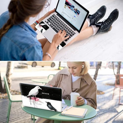 Universal Laptop Skin for 13-16 Inch Laptops,Vinyl Protective Sticker Decal,Easy DIY Trim-to-Fit for HP/Dell/MacBook,Bubble-Free & Removable,Life Death Raven Art - color: Life Death Raven Art
