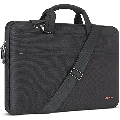 DOMISO 14 inch Laptop Messenger Shoulder Bag Tote Bag for Women for Men,Business Travel Work Computer Bag Chromebook Case Briefcase,Compatible with 15 inch MacBook Air/Pro,14 inch HP Dell ASUS, Black - color: Black, size: 14 Inch