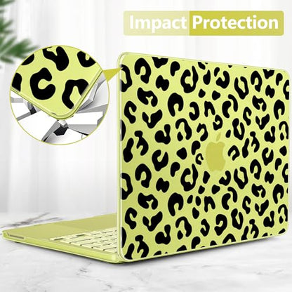 for MacBook Neo 13 inch Case 2026 (Model A3404), Artistic Leopard Pattern Ultra Slim Frosted Matte Hard Shell, Anti-Scratch & Fingerprint Resistant Cover, Leopard Citrus - color: Leopard Citrus